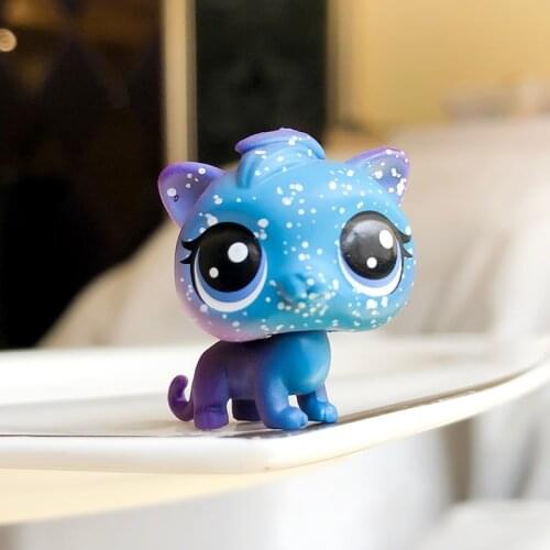 FGHGF Pet shop The Cosmic Pounce Collection SERIES 3 Figure Blue Cat Animals Loose Cute Kid Toys Figure Y19072903