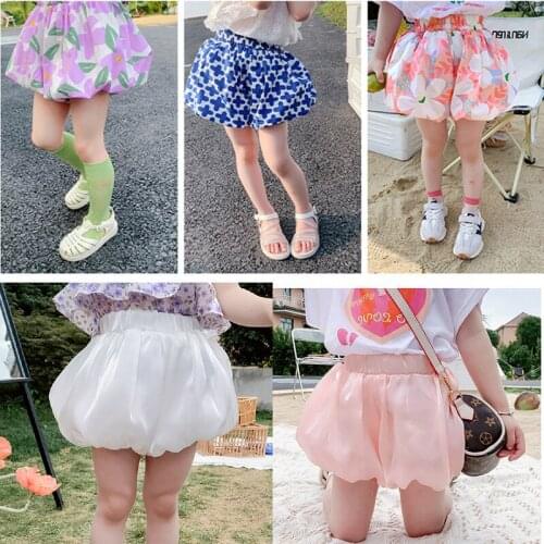 Fashion Girls Shorts Pants Summer High Waist Baby Girl Pumpkin Pants Childrens Silky Lantern Pants Short
