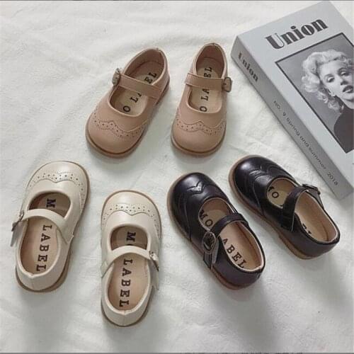 2021 spring and autumn new fashion British girls soft soled shoes little girls shoes princess shoes childrens shoes