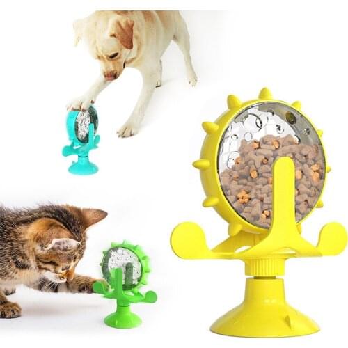 Upgrade Cat Toys Windmill Leaking Food Toy Interactive Cat Toys for Indoor Cats with Suction Cup Cat Spring Cat Bell Ball