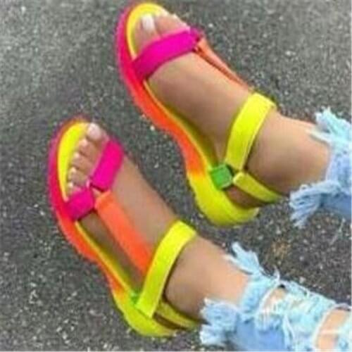 Shoes for Women Sandals 2021 Summer Plus Size Female Sandals Rainbow Female Sandals