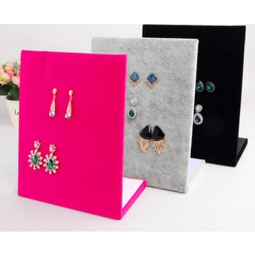 60 Holes L-type Suede Jewelry Stand Earrings Ear Studs Display Holder Organizer trendy