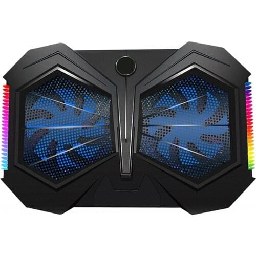 HOT-Notebook Radiator Dual USB Port RGB Lighting Effect for 12-17 Inch Notebook Computer Cooling Pad Notebook Computer Stand