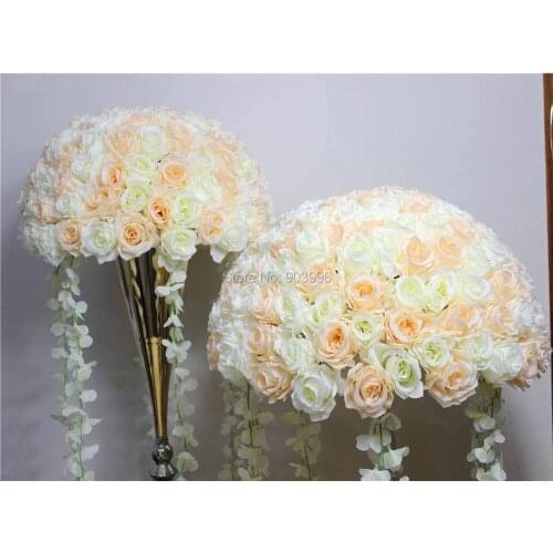 SPR 50CM Free shipping!2pcs/lot wedding road lead lavender artificial flowers table flowers centerpiece-ivory with champagne