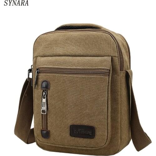 New Men Messenger Bags Canvas Vintage Bag Men Shoulder Crossbody Bags for Man Brown Black Small Bag Designer Handbags Bolso