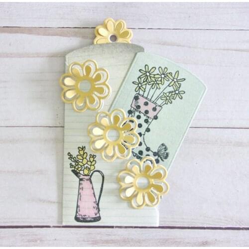 Cutting Dies Flower Tag & Pocket Scrapbook Cardmaking DIY Paper Craft Metal Stencil