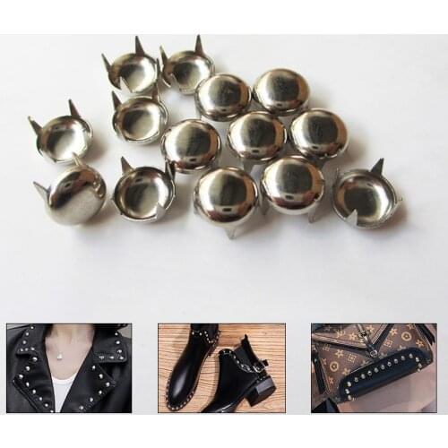 YOMDID 50PCS Round Rivets Spikes Four Claw Rivets For Leather Bags Clothing Shoes DIY Handcraft Studs Rivet Tool 3/6/8/10mm