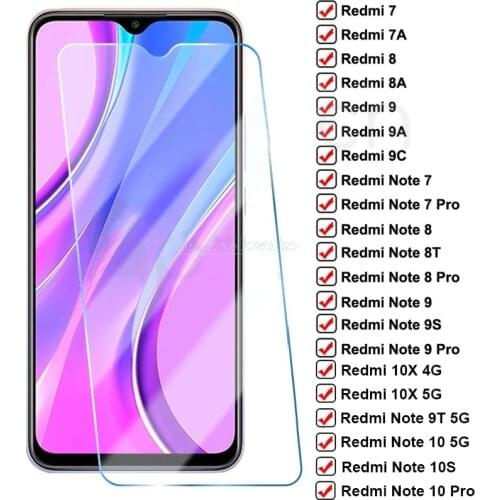 Protective Glass For Xiaomi Redmi 10X 9 9A 9C 8A 8 7A Tempered Glass Screen Protector on Redmi Note 10s 8 8T 9T 9S 9 Pro Vidrio