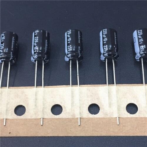 100pcs 220uF 10V NICHICON HD Series 6.3x11mm super Low Impedance 10V220uF Aluminum Electrolytic Capacitor