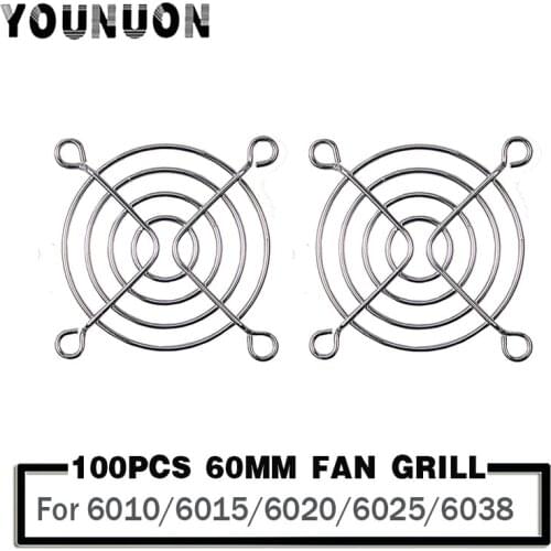 100 Pieces 60mm 6cm 60x60mm Silvery Metal Wire Finger Guard For CPU Fan DC Fan Grill Guard Protector Nickel Plated