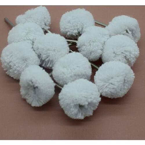 100pcs White Cotton Wheel Polishing Brushes Dremel Rotary Tools Accessories 2.35mm Shank