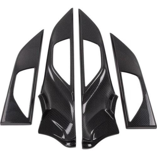 4Pcs ABS Carbon Fiber Car Interior Door Handle Bowl Decoration Cover Bezel Stickers for Subaru Forester 2019