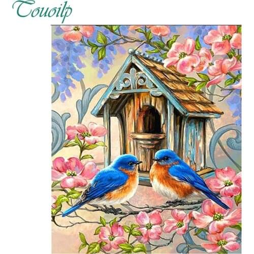 5d diy diamond painting round&square Birdhouse with Bluebirds Diamond Embroidery Posted on the wall Decor wedding decoration