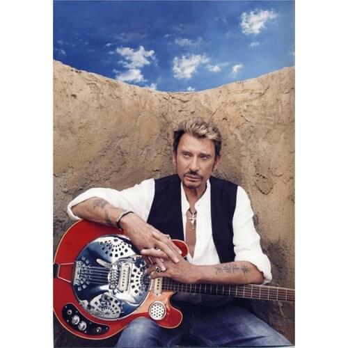 5D DIY Full Round Diamond Painting Rock Star Johnny Hallyday 3D Embroidery Cross Stitch Rhinestone Mosaic Home Decor Art Y159