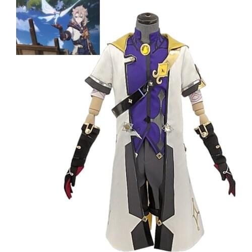 Albedo Cosplay Game Genshin Impact Costumes Anime Project Genius Captain Windbreaker Shirt Pants Accessories Set Free Shipping