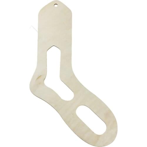 2PCs Natural Color Wooden Hollow Handmade Hand Knitting Socks Blocker Stretchers Sock Model board for Children Adult