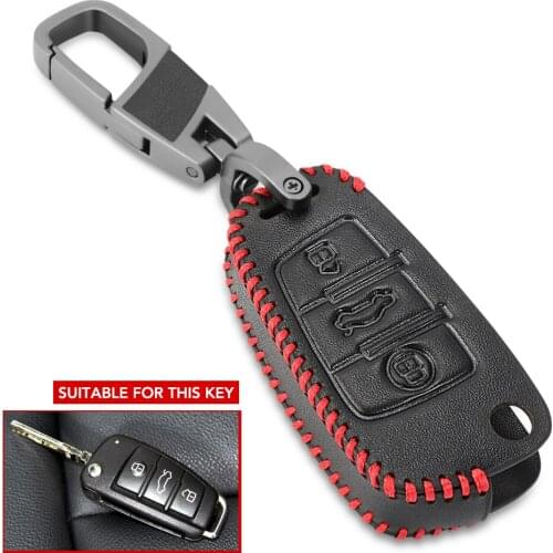 Car Key Case Cover Leather For Audi A3 A4 A4L B5 B6 B7 B8 B9 A5 A6 A6L C5 C6 Q3 Q5 Q7 S5 S7 RS3 TT Car key Shell Protecor