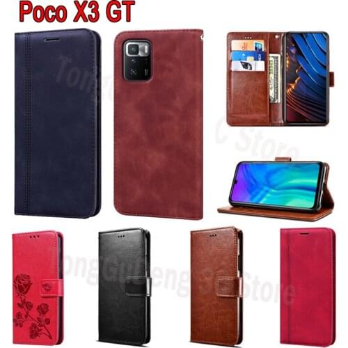 Phone Cover For Xiaomi POCO X3 GT Case Funda Flip Leather Wallet Magnetic Card Protective Etu Shell Book For POCO X 3 GT Case