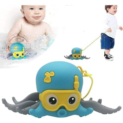 Baby Bath Toys Spray Water Shower Bathing Toys for Kids Octopus Wind-up Bath Toys Beach Toys For Kids Creative Pull Walking Toys