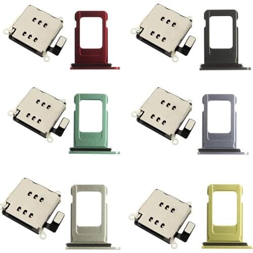 Dual Sim Card Reader Slot Flex Cable For iPhone 11 With SIM Tray Holder Adapter