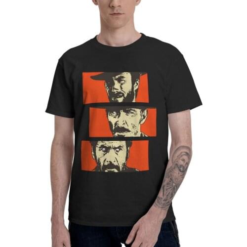 The Good The Bad And Ugly Blondie Angel Eyes Clint Eastwood T Shirt Movie Flim Buono Brutto Cattivo Crewneck Tee Shirt