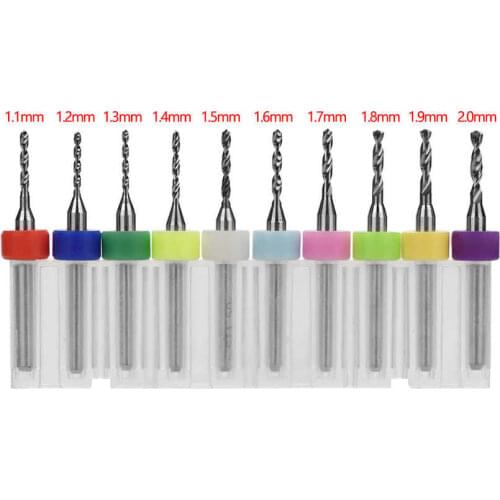 Tungsten Carbide Micro Drill Bits 10 Piece Drill Bits for Plastic Wood