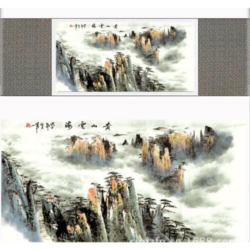 Landscape art painting Mountain and River art painting top quality silk scroll painting