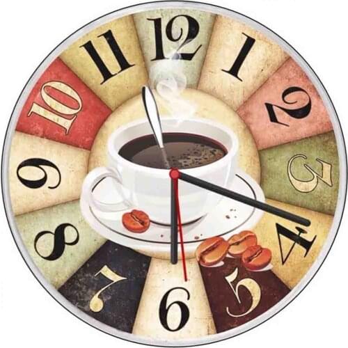 Full Square/Round Drill 5D DIY Diamond Painting "coffee Clock"Pattern Diamonds Embroidery Cross Stitch Mosaic Home Decor Gift
