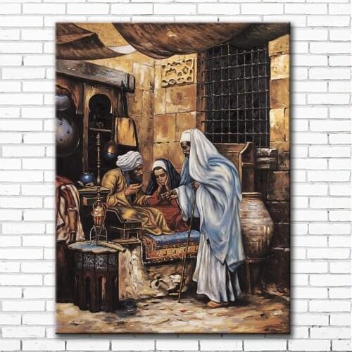 Classical arabs living landscape canvas printings oil paintings printed on canvas hotel wall art decoration pictures
