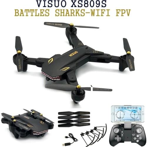 Visuo Xs809s Battles Sharks Wifi Fpv Wide Angle Camera Foldable Rc Drone Quadcopter Vs Visuo Xs809hw Sx812 Sg106 906 M69 M70