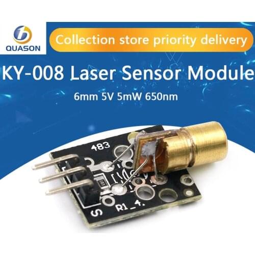 KY-008 650nm Laser sensor Module 6mm 5V 5mW Red Laser Dot Diode Copper Head for Arduino