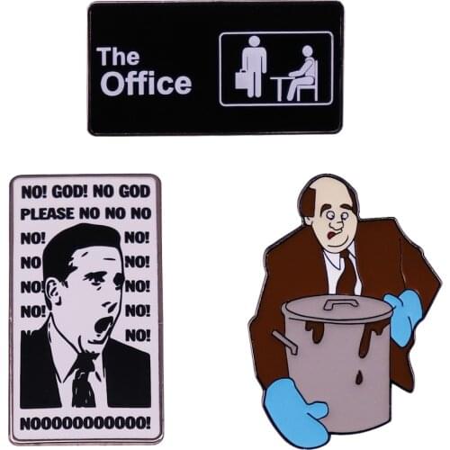 LT912 The Office Funny Enamel Lapel Pin Badge Pins Hats Clothes Backpack Decoration Jewelry Accessories Gifts for Friends