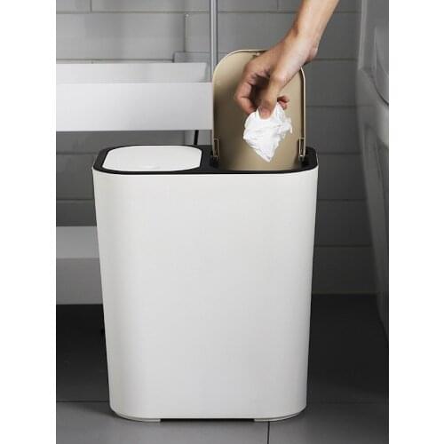 Living Room Trash Can with Lid Wheels Kitchen Big Trash Can Cube Storage Bins Kosze Do Segregacji Smieci Waste Bins BG50WB