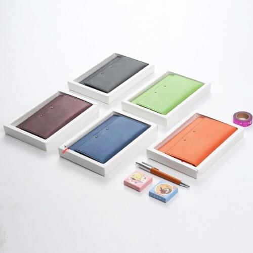 New cute leather notebooks stationery ,macaron portable personal agenda planner organizer