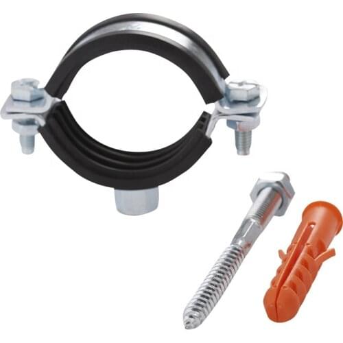 Pipe crimping tools clamp 3/4 PVC PE metal water supply pipe clamping fittings hoop hanger fixing pipe clamp with rubber