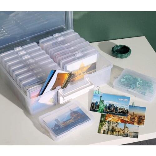 Photo Storage Box Photo Keeper Cases Plastic Photo Storage Organizer Suit 16 Inner Boxes for Jewelry Rectangle Box Case