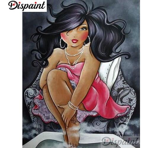 Dispaint Full Square/Round Drill 5D DIY Diamond Painting Cartoon woman" Embroidery Cross Stitch 3D Home Decor A06072