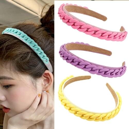 Chain Hairband Women Chained Headband Candy Color Chained Reactions Headband for Women Girls Inspired Hair Hoop