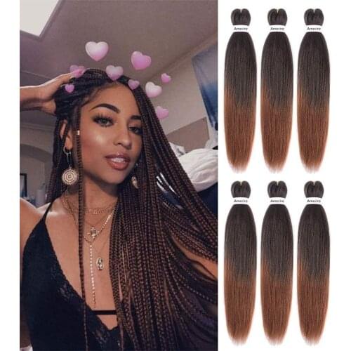 Pre Stretched Braiding Hair Extensions Ombre Easy Jumbo Braids Hair 20" 26" Synthetic Crochet Braids Black Brown Pink