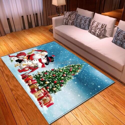 Christmas Living Room Carpet Children Rug Kids Room Decoration Large Carpet Home Non-slip Hallway Bedroom Floor Bedside Mat