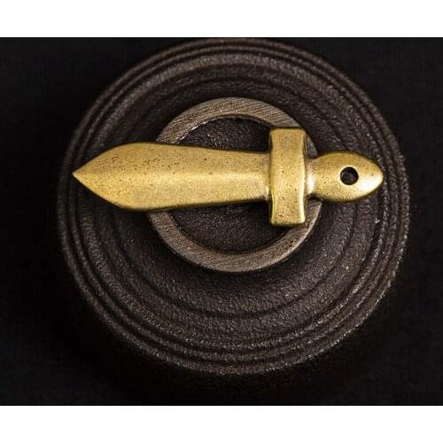 Handmade Pure Brass sword model craft DIY ornament Miniature Fitting Keychain Pendant souvenir m004