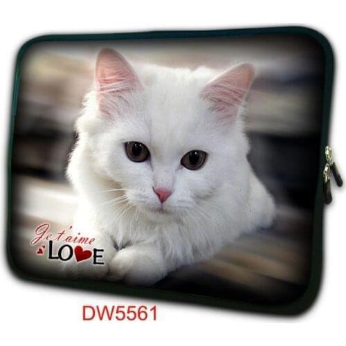 White Cat Laptop Sleeve Bag Notebook Case for Macbook Pro Air Retina 11" 13" 14" 15" 15.6"Tablet Sleeve Bag for Xiaomi Huawei HP