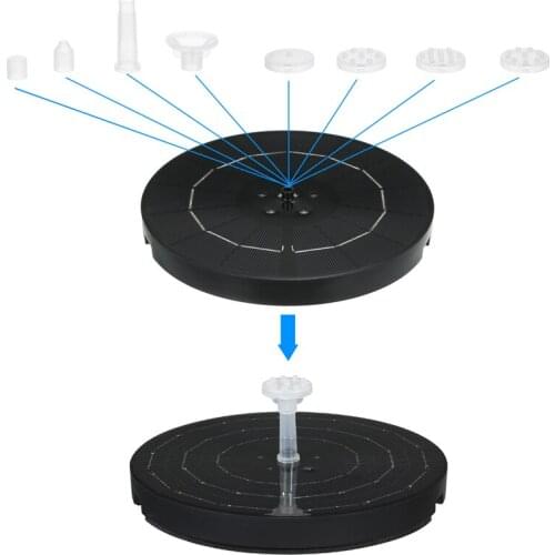 Solar Fountain Pump with LED Lights Upgraded Solar Powered Water Fountain Pump For Garden Patio JS22