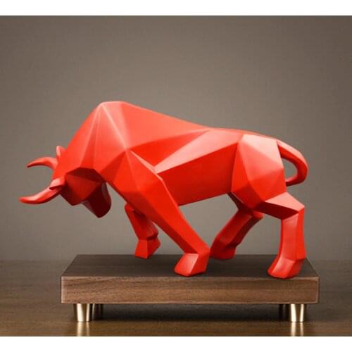 Bull Statue Bullfight Sculpture Ox Resin Nordic Decoration Home Decor Tabletop Statues Sculptures Bison Figurine Animal Cabinet