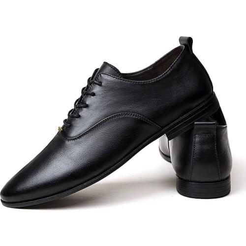 Formal dress hombre flat Mens fashion male para man real shoe casual 2020 loafers zapatos leisure wear black genuine Casual for