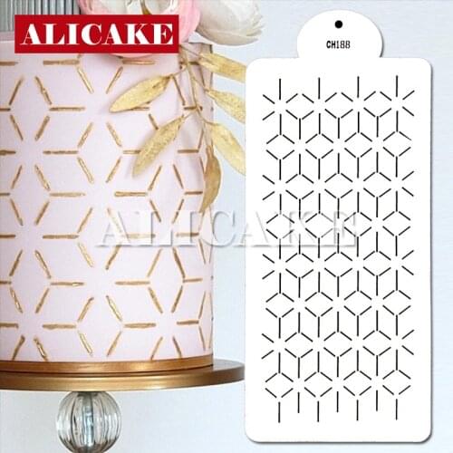 Cake Stencil Line Segment Shape Pattern Cake Decorating Plastic Lace Cake Boder Stencils Template DIY Drawing Mold Tool Bakeware