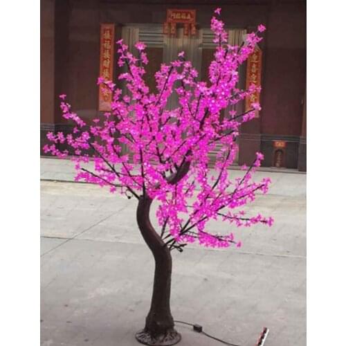 1.5m 1.8m 2m height white LED Cherry Blossom Christmas Tree with simulation natural trunk Waterproof Garden Landscape lamp