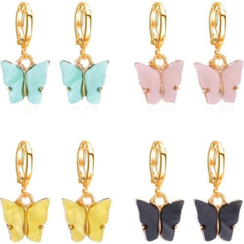 1 Pair earings Multicolor Butterfly Dangle Earrings For Girlfriend Cute Insect Butterfly Earrings Gentlewoman Jewelry Gifts