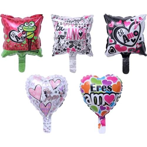 10pcs 10inch Spanish Valentines Day Foil Balloons Mariage Wedding Balloons Decoration Ballon Te Amo for I Love My Girlfriend
