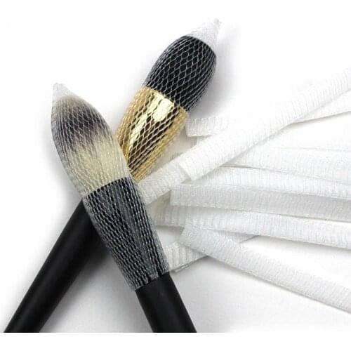 10PCS White Nylon Elasticity Make Up Cosmetic Brushes Guards Net Most Mesh Protector Cover Sheath Beauty Makeup Brush Pen Cover